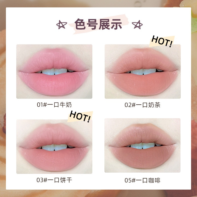 Flortte Bút Viền Môi & Son Lì Nude, Chống Nước, Bám Màu Lâu