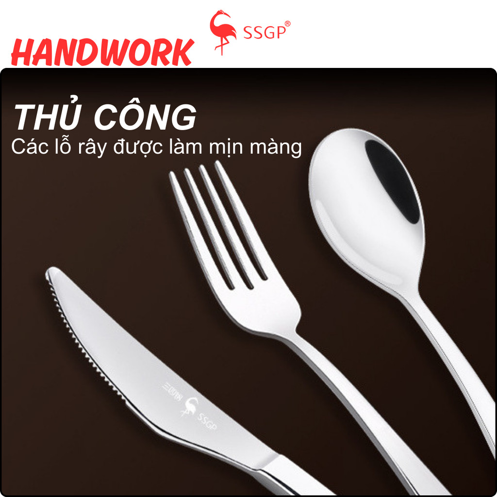 Bộ dao muỗng nĩa beefsteak SSGP, thìa ăn, muỗng ăn, bộ muỗng, bộ dụng cụ ăn cao cấp