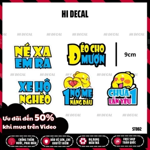 Tem Stick khủng long vàng ngộ nghĩnh, né xa em ra |ST001| Decal dán xe, laptop, phụ kiện