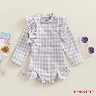 Mg-kids Girls Bikini Áo tắm mùa hè dài tay cổ tròn màu hoa / kẻ sọc cho bãi biển