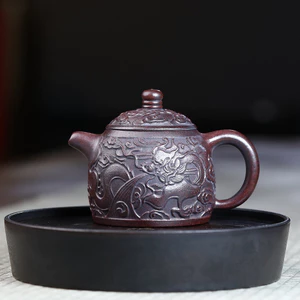 Ấm Tử Sa Nghi Hưng Tần Quyền Long Phụng 230 ml (Cổ Đồng Nê)