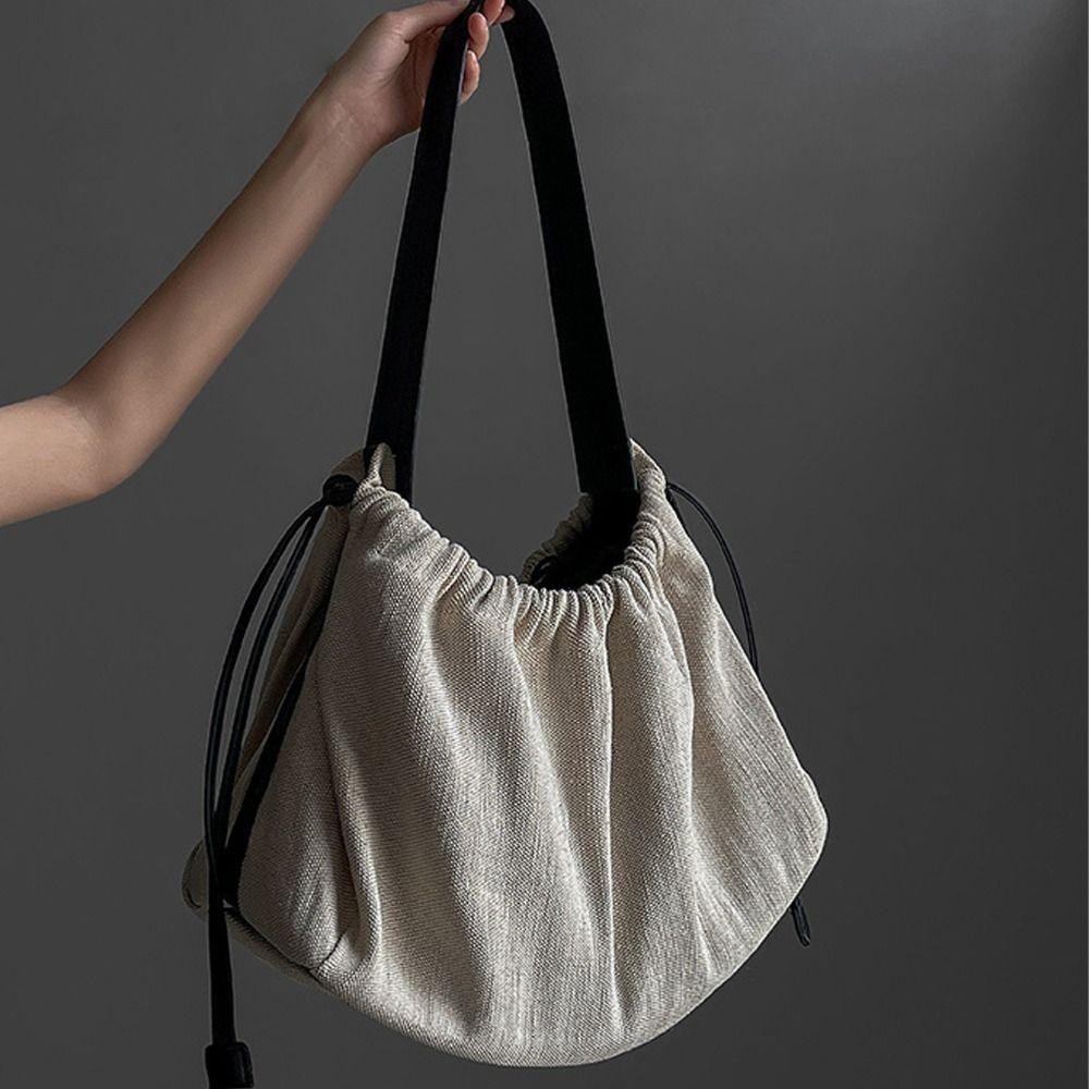 HOBBYIN Túi đeo vai HOBBYIN, Túi du lịch đeo chéo dây rút nhẹ, Túi mua sắm bằng vải Canvas thời trang Túi Tote dung tích lớn