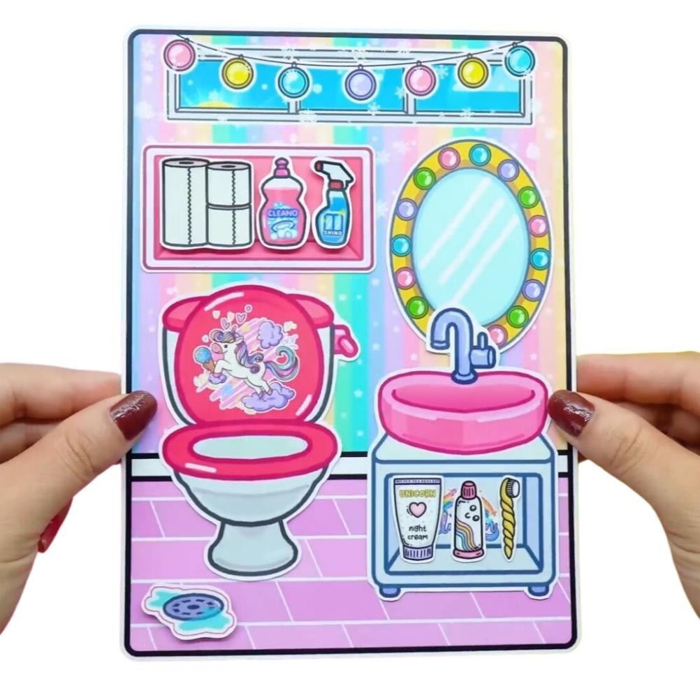 Đồ chơi giấy ngồi nhà búp bê, đồ chơi giấy tocaboca, Công Chúa Unicos, ngôi nhà kuromi sweetie H24N