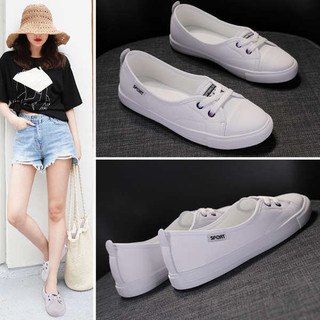 Thương Hiệu Da Thật Chính Hãng Giày Trắng Lười Nữ Mùa Hè 2024 Phong Cách Mới Đế Bằng Slip-On Thường Ngày Phù Hợp Với Nông Miệng Giày Nữ