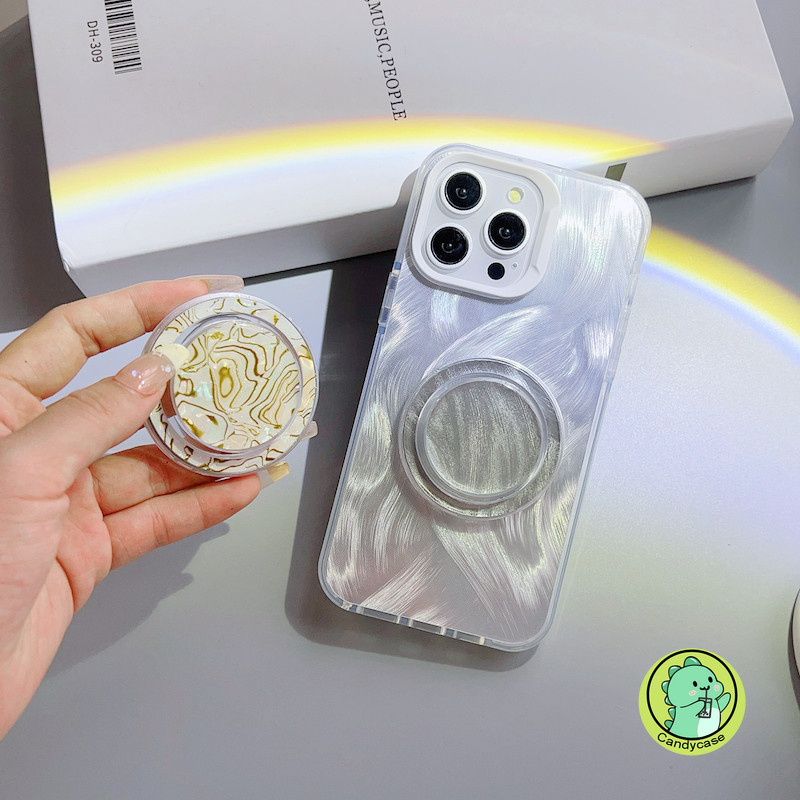 Họa Tiết Vỏ Thu Hút Từ Tính Hàn Quốc Dễ Thương Da Báo In Sáng Bóng Lấp Lánh Màu Kẹo Trong Suốt Điện Thoại Cầm Tok Griptok Túi Khí Giá Đỡ Đứng Giữ Chân Đế