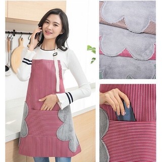 Tạp Dề Nấu Ăn Rửa Bát Chống Thấm Nước Ngăn Bắn Dầu Mỡ Có Túi Đựng Điện Thoại M86