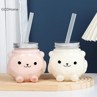 Gcdhome 500ml Chai Nước Giải Khát Gấu Nhỏ Uống Chai Trà Sữa Nước Uống Lạnh Chai Nóng