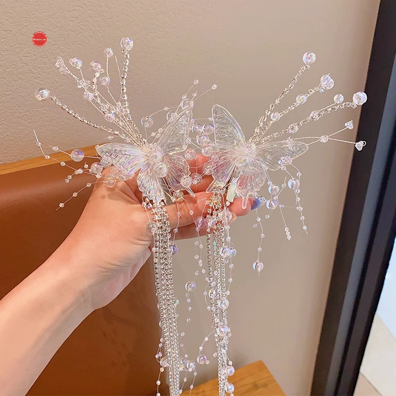 Diễu Hành 1 Hàn Quốc Đơn Giản Trang Sức Phụ Kiện Hạt sel Tóc Chân Cho Nữ Cô Gái Màu Bạc Bên Kẹp VN