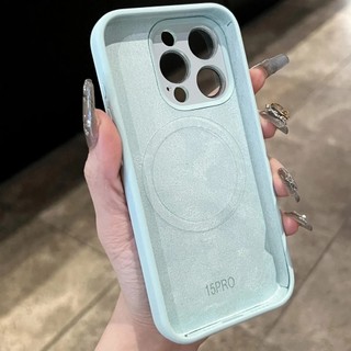 [JLK] Liquid Silicone Magnetic Case with Glass Camera for iPhone 15 14 13 12 Pro Max Wireless Charging Solid Color Shockproof Phone Cover