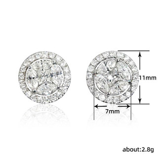 S925 Bạc Zircon Bông Tai Thời Trang Đơn Giản Trang Sức Bông Tai Nữ Quà Tặng Cưới Bán Buôn