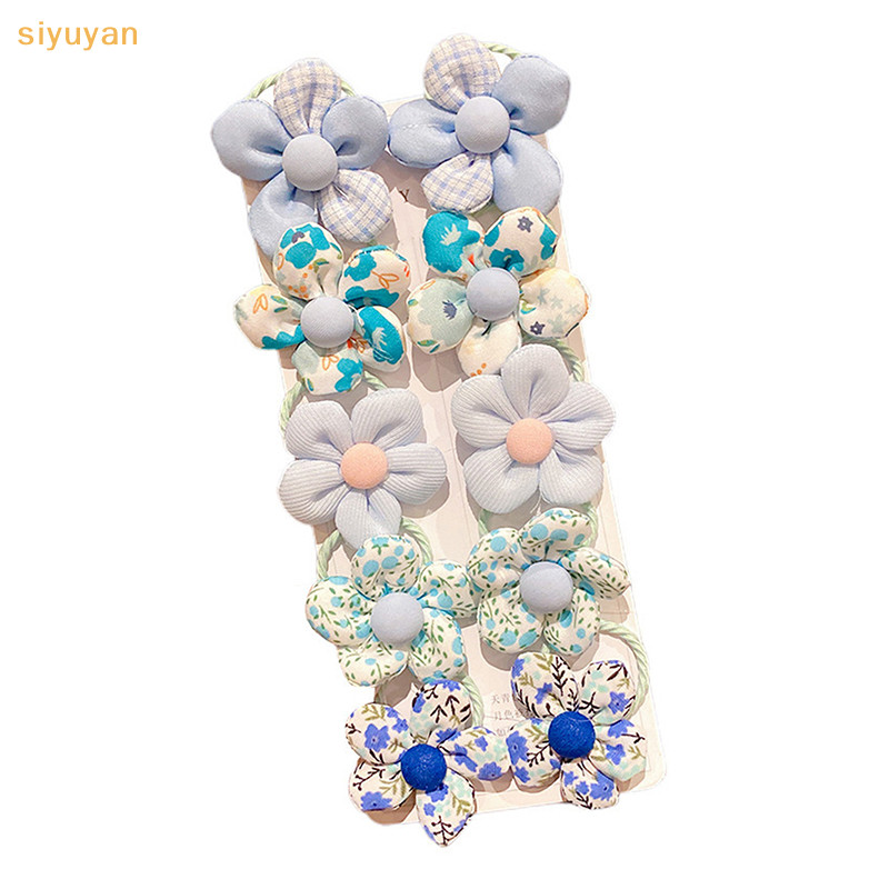 Siyuyan 10 Chiếc Nhiều Màu Sắc Hoa Ngọt Ngào Co Giãn Tóc Thời Trang Dễ Thương Đuôi Ngựa Giá Đỡ Trẻ Em Scrunchies Dây Cao Su Phụ Kiện Tóc VN