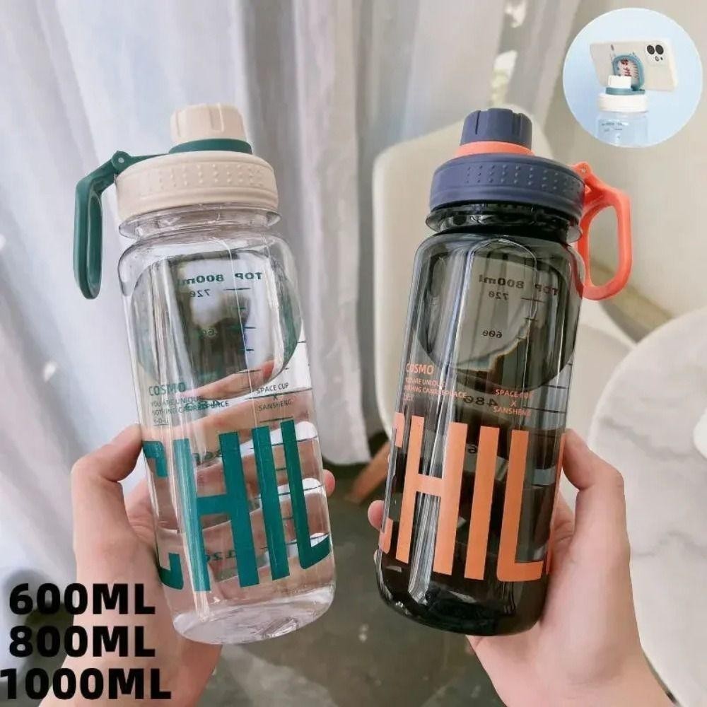 Bình nước GAVESTO, Chai nước uống nhẹ chống rò rỉ, Dung tích lớn 0,6L / 0,8L / 1L di động có dây đeo tay cầm Ấm đun nước du lịch bằng nhựa Leo núi Đi bộ đường dài