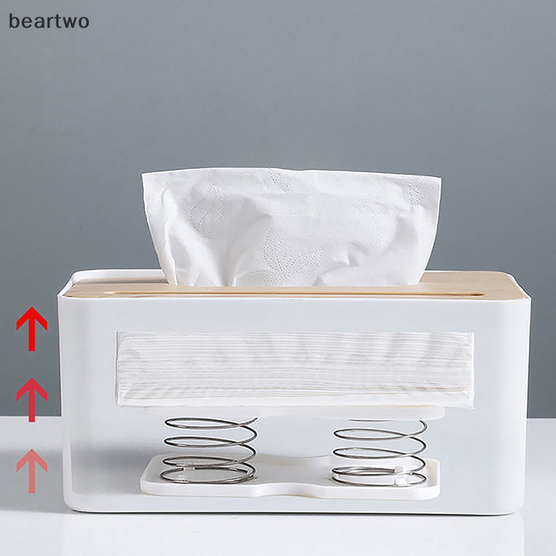 < Beartwo > Hộp đựng khăn giấy lò xo sáng tạo Hộp khăn giấy nâng tự động Hộp đựng khăn giấy ô tô đẹp