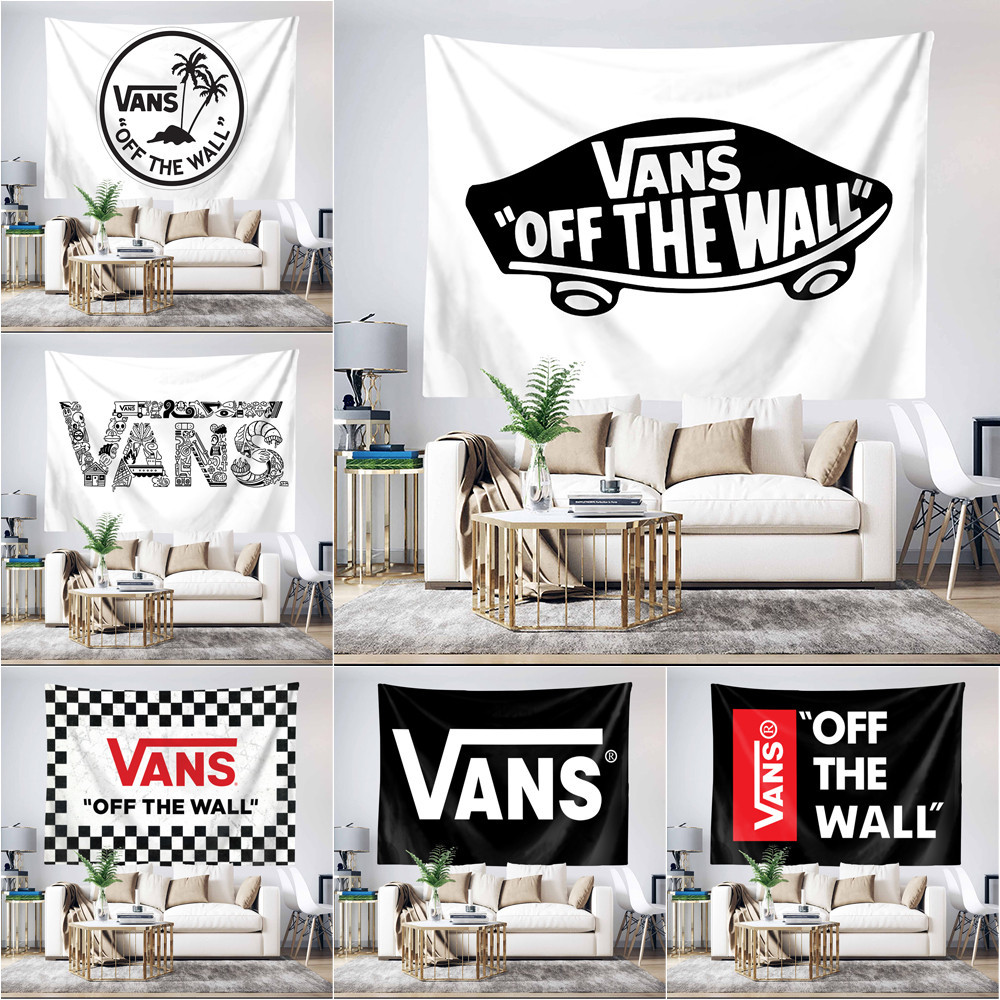 Nghệ Thuật Vans Giày Logo Tấm Thảm Treo Tường Có Kẹp Polyester Tấm Thảm Phòng Ngủ Treo Tường Tấm Thảm Trang Trí Nhà Cửa