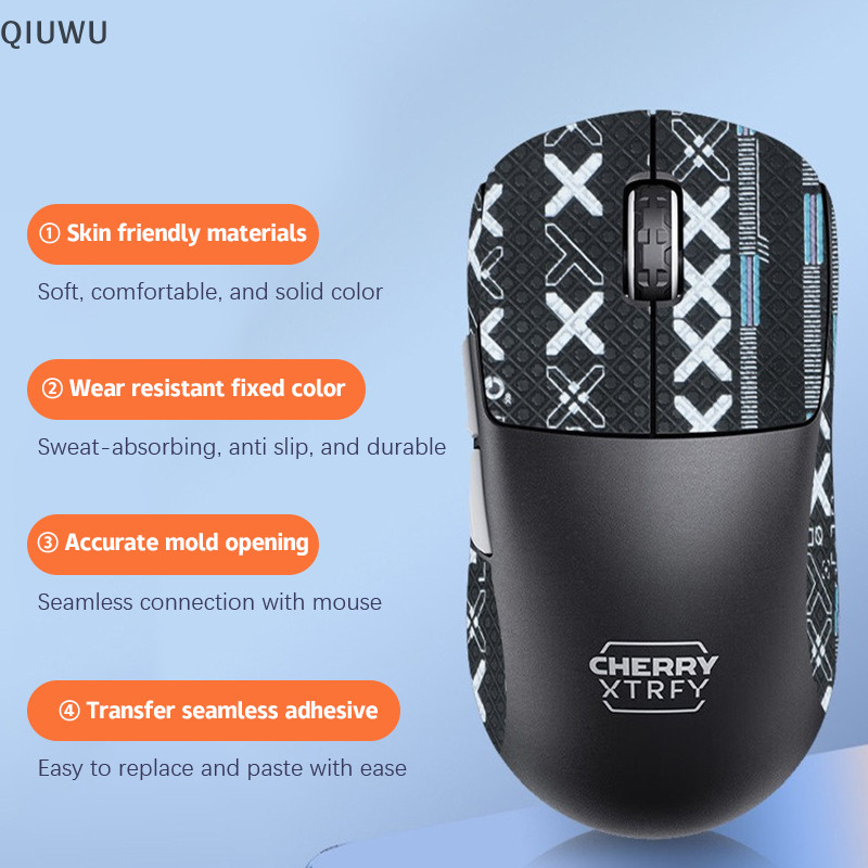 Qiuwu Chuột Grip Tape Sticker Chống Trượt Hút Mồ Hôi Cho ROG Keris 2 / 2 Ace Chuột Chơi Game Không Dây Chống Trơn Trượt Miếng Dán Game Thủ Phụ Kiện.