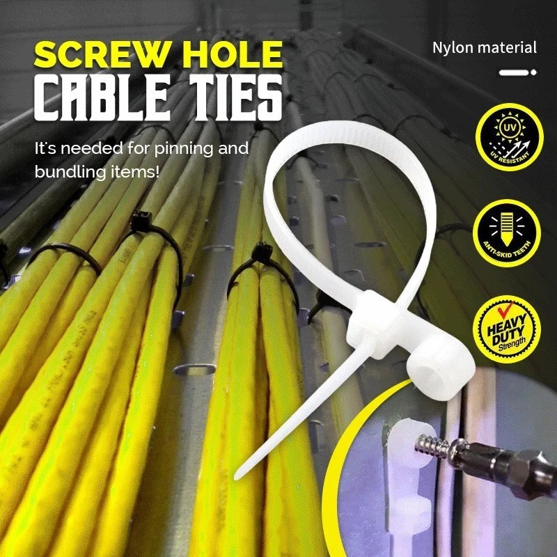 Dây buộc cáp lỗ vít - Dây buộc cáp Nylon tự khóa - Dây buộc dây Vòng buộc dây - Dây buộc cáp cố định có thể tái sử dụng - Dây buộc dây - Đồ dùng tổ chức văn phòng