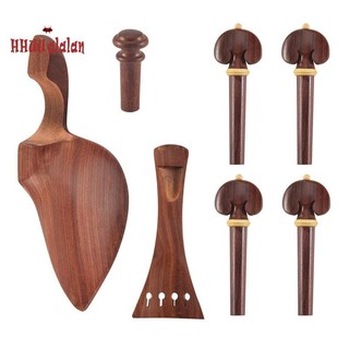 🔥Bộ đàn Violin 4 / 4 Kích thước đầy đủ Phụ kiện đàn Violin gỗ hồng hạc Peg Tailpiece Chin Rest End Pin (4 / 4)
