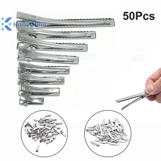 Kudosation 50PC Màu Bạc Kim Loại Cá Sấu Kẹp Cá Sấu Kẹp Lò Xo Kẹp Mỏ Vịt Kẹp