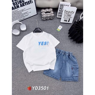 28-48kg Bộ bé trai size đại yes quần bò đùi YD