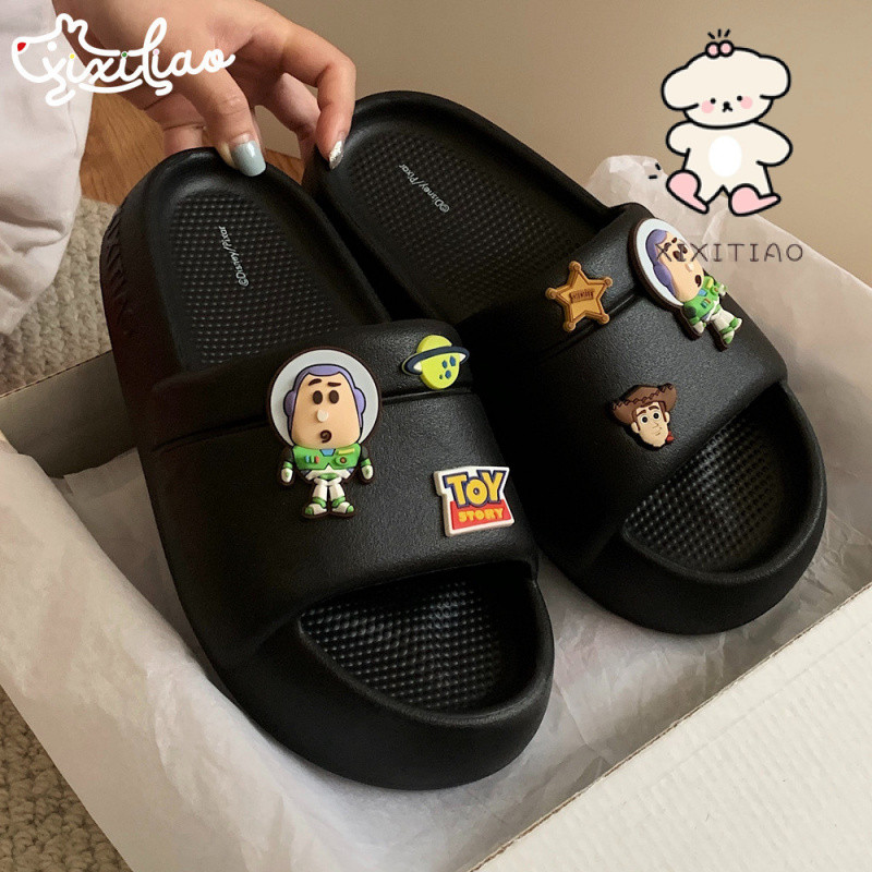 Xixitiao Bé Gái Câu Chuyện Đồ Chơi Buzz Lightyear Dép Mùa Hè 2024 Phong Cách Mới Ngoài Trời EVA Đế Mềm Hoạt Hình Dép Dép Dép