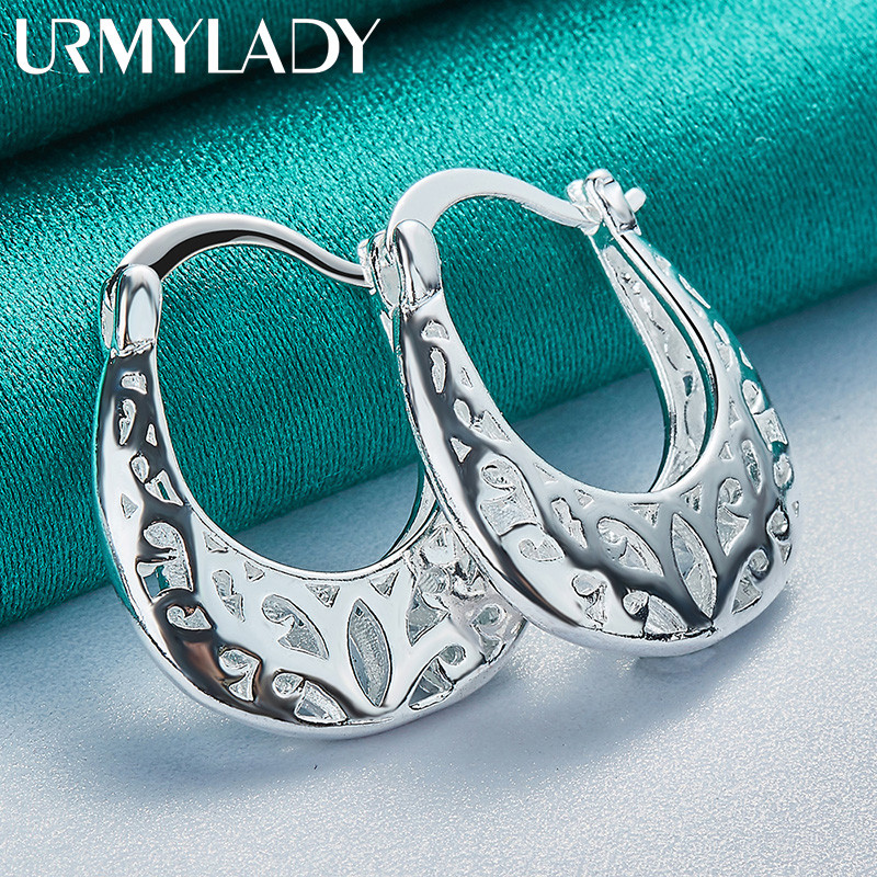 URMYLADY Bạc 925 Bông Tai Hoa Rỗng Cho Nữ Thời Trang Tiệc Cưới Trang Sức Quyến Rũ