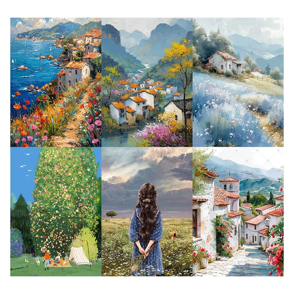 [Giấy] A5 In Màu - Set 50 Tờ Poster Giấy Dán Tường - HÌNH PHONG CẢNH MÙA XUÂN - Decor Trang Trí Nhà | MS: 111583