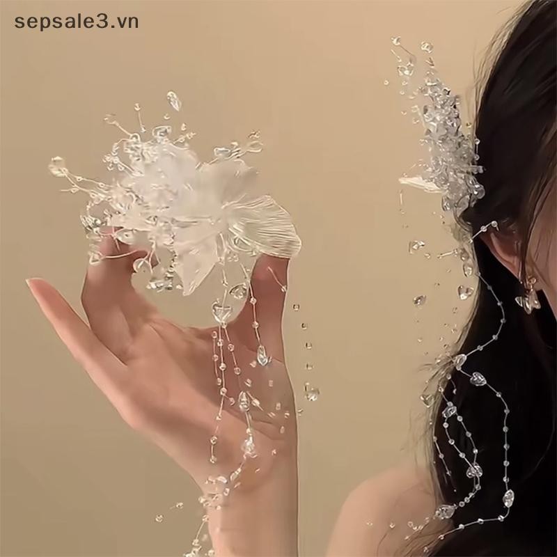 # sepsale # Kẹp tóc pha lê Fringe dành cho nữ Cô gái Tính khí cổ tích Công chúa ngọt ngào Kẹp tóc Phụ kiện tóc thời trang.