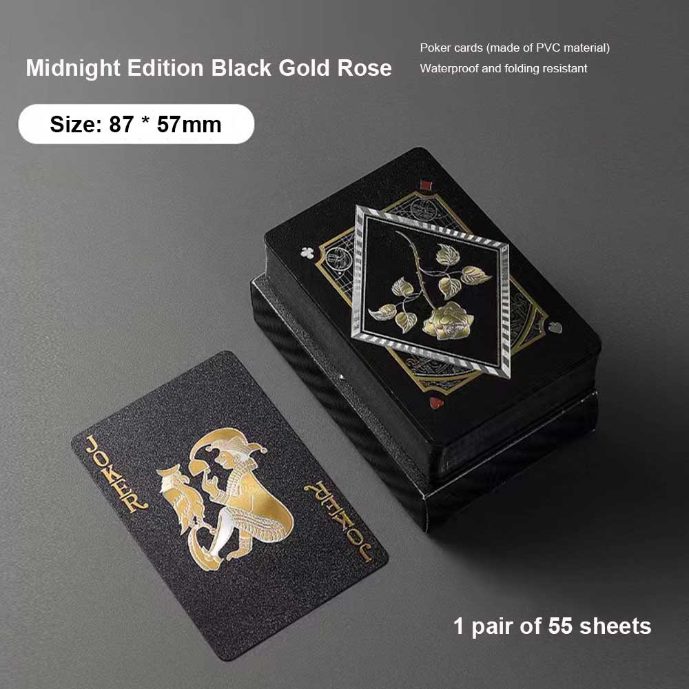 Gold poker Waterproof Plastic Foil Luxury Poker Card Playing Cards Game Card Rose