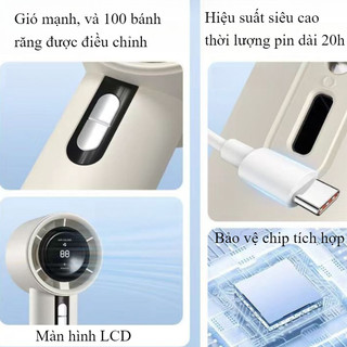 Quạt Mini 2000mAh Có Thể Sạc Lại Cầm Tay Di Động Tốc Độ Gió Cao 100 Tốc Độ Gió Có Thể Điều Chỉnh