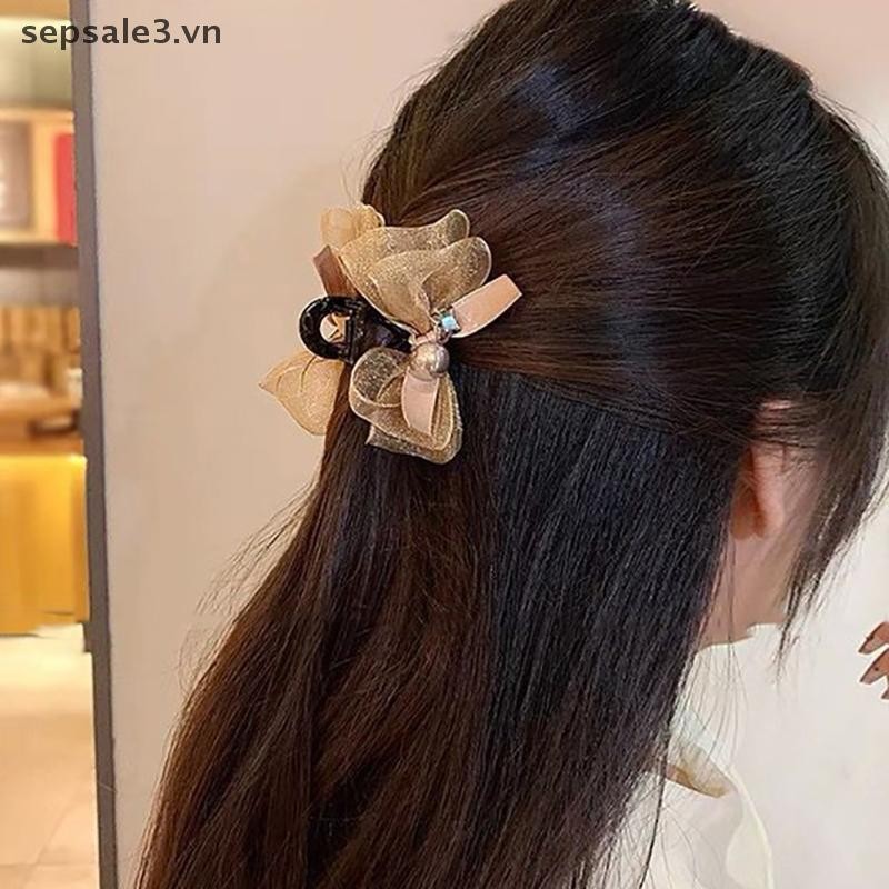 # Sepsale # Kẹp Tóc Nơ Thanh Lịch Dành Cho Nữ Bé Gái Nơ Ngọt Ngào Barrettes Thời Trang Móng Vuốt Tóc Nhỏ Đa Năng Phụ Kiện Tóc Quà Tặng.