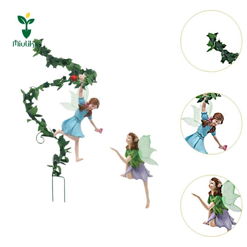 Miulika Vườn Cọc Các Bức Tượng Nhỏ Quà Tặng Lý Tưởng Đồ Trang Trí Tượng Thu Nhỏ Độc Đáo Cho Người Trồng Hoa Hiên Nhà Chậu Hoa