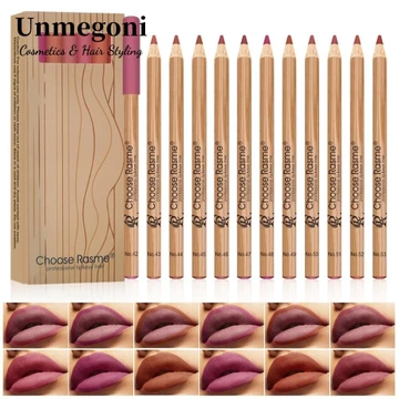 Unmegoni 12 Cái / hộp Bút chì môi, Bộ lót môi mờ lâu trôi, Bút chì kem chống nhòe Quà tặng bút chì son môi chống thấm nước