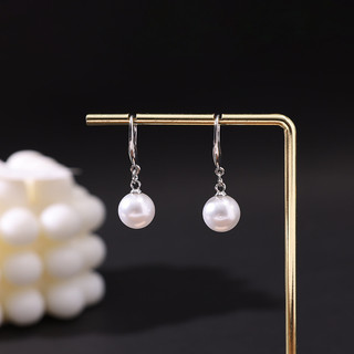 Bông tai ngọc trai cao cấp bạc kim 925 phong cách Retro, đơn giản thanh lịch với ánh sáng sang trọng.