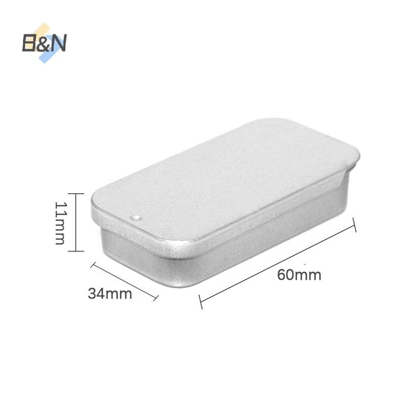 Hộp thiếc rỗng hình chữ nhật bằng kim loại B & N Hộp đựng thuốc kẹo đẩy Hộp lưu trữ.