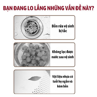 Khay Lọc Rác Bồn Rửa Chén Bunnies House INOX 304, Rổ Đa Năng Ngăn Tắc Chống Gỉ Sét