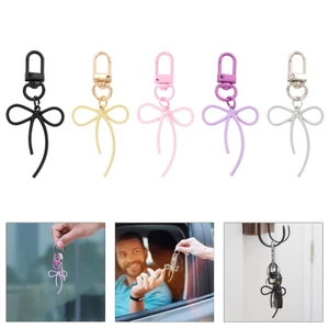 Treeling Kim Loại Móc Chìa Khóa Xe Hơi Đáng Yêu Nơ Móc Khóa Túi Xách Quyến Rũ Nơ Móc Khóa Mặt Dây Chuyền Túi Trang Trí Cho Người Phụ Nữ Và Gi