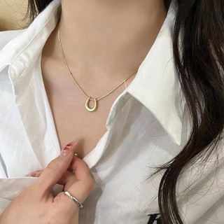 [Ưu đãi đặc biệt] Vòng cổ Mặt dây chuyền móng ngựa hình chữ U màu bạc Vòng cổ nữ 2025 Ánh sáng mới Thiết kế thích hợp sang trọng Phụ kiện dây chuyền xương đòn Đơn giản phù hợp với mọi trận đấu