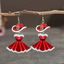 SQ Trang phục Giáng sinh Bông tai Acrylic Mũ Giáng sinh Bông tai dự tiệc ngày lễ thời trang và đa năng