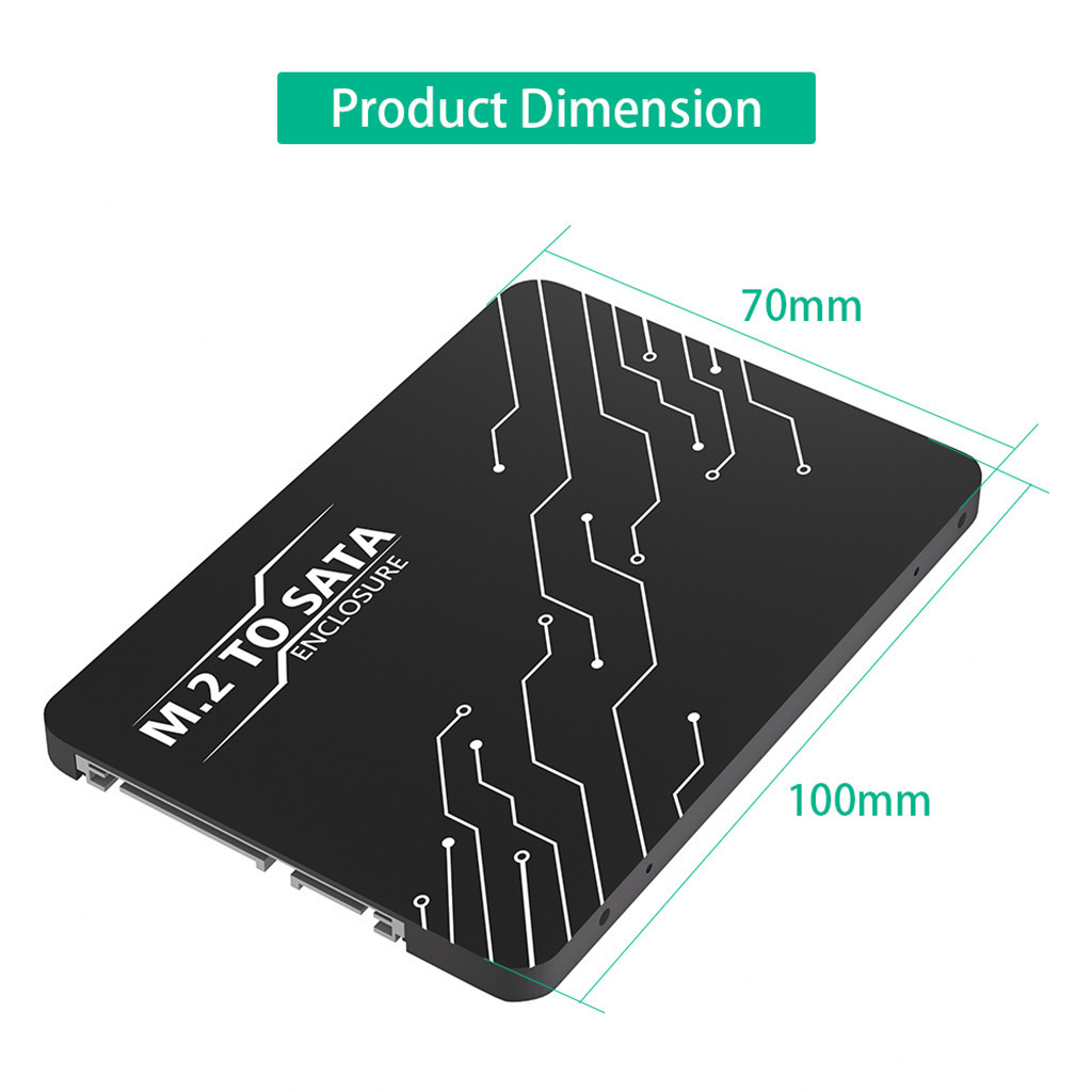 Jmt M.2 Sang 2.5 SATA Enclosure B & M Key Cho NGFF M2 B-Key 2230 2242 2260 2280 SSD Chuyển Đổi Sang 2.5 Inch SATA 3.0 6Gbps Thẻ Chuyển Đổi