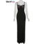 Klalien Gợi Cảm Camis Đầm Nữ Skinny Chắp Vá Ngực Mùa Hè Thanh Lịch Skinny Co Giãn Co Giãn Maxi Bodycon Clubwear Vestidos