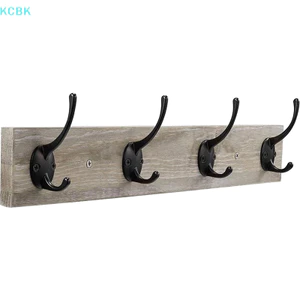 Móc treo quần áo treo tường Móc mũ treo đôi có 2 ốc vít [BK]