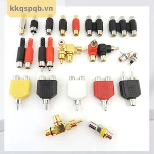 2 Đầu Nối RCA Nam Nữ Jack Cắm M / F 2RCA 3RCA Bộ Chuyển Đổi Cho Camera Quan Sát AV Video Âm Thanh VNK3