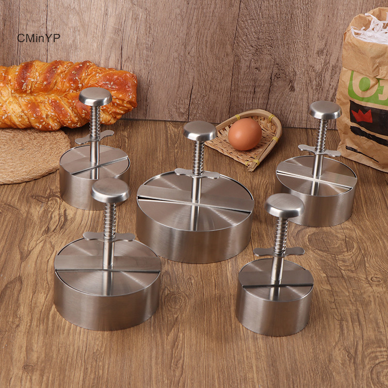 Cyinyp 304 Thép không gỉ khuôn ép thịt hamburger, patty bò/heo, làm bánh gạo, dụng cụ nướng