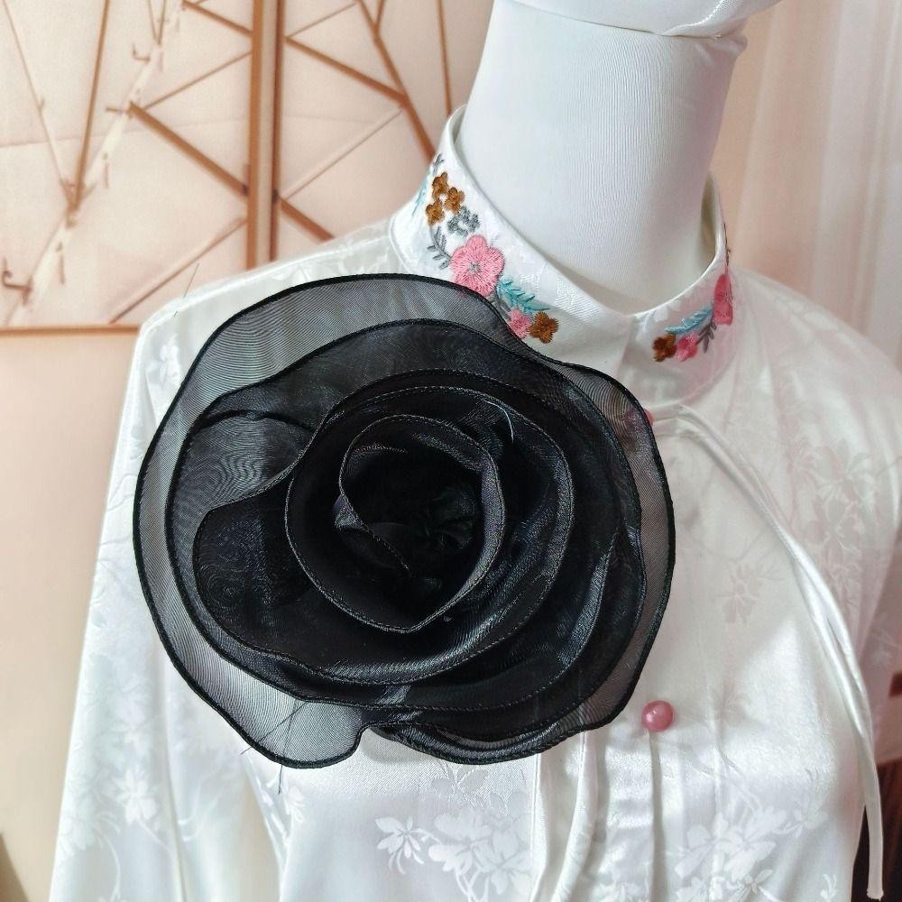 Trâm cài hoa hồng MERIGGIARE, Trâm cài ghim sợi nhiều lớp DIY, may vá thời trang đính quần áo thủ công Trang trí váy Organza Trâm cài hoa nhiều lớp dành cho nữ