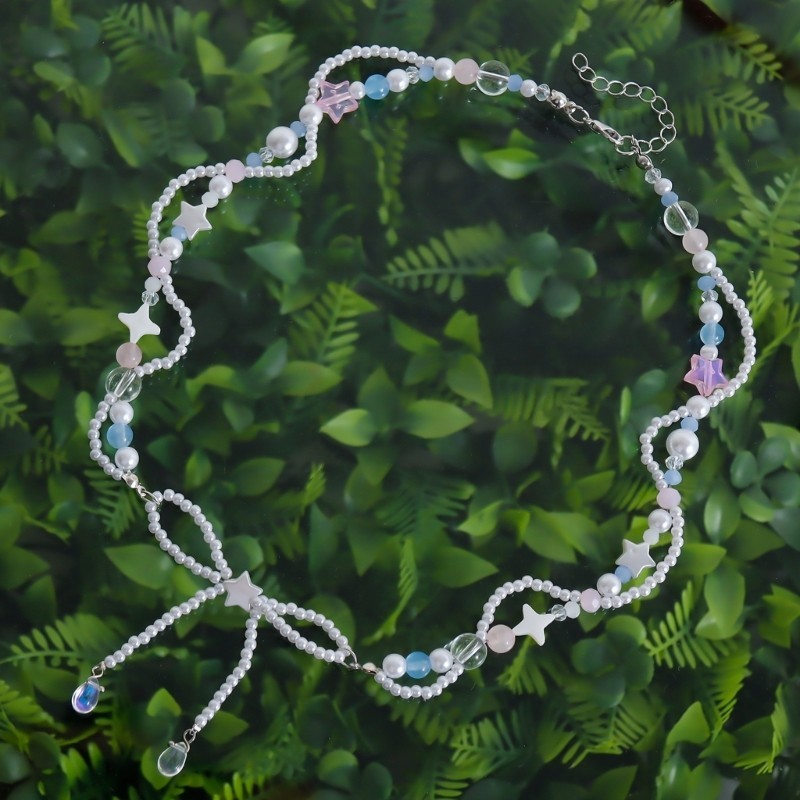 Vòng cổ nơ KING Dainty với mặt dây chuyền hình ngôi sao thanh lịch Trang trí chuỗi xương đòn