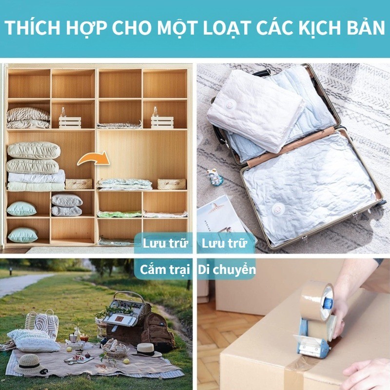 Túi Lưu Trữ Chân Không, Túi Nén Du Lịch Có Thể Lưu Lại Không Gian Với Máy Bơm,Chống Ẩm Bảo Quản Chăn Ga Gối Túi