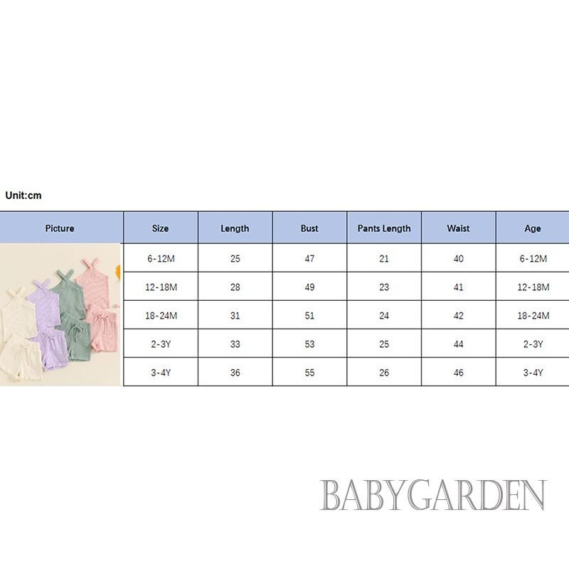 Baga-6 tháng-4year Bé Gái Mùa Hè 2 Bộ Màu Trơn Không Tay Chữ Thập Áo + Quần Short