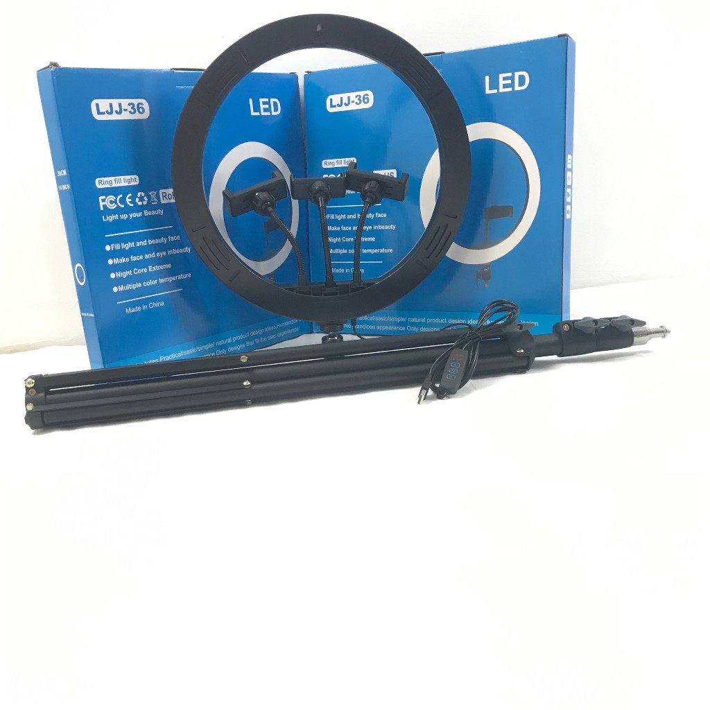 Đèn Livestream bán hàng 36cm LJJ36 chân 2m1 hỗ trợ ánh sáng quay chụp chuyên nghệp