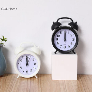 Đồng hồ đôi Gcdhome Thời gian chính xác Hoạt động tròn Đầu giường Để bàn Đồng hồ báo thức Trẻ em dễ thương Quà tặng HOT