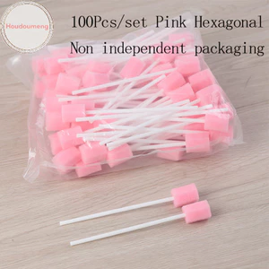 Houdumeng 100 Chiếc Dùng Một Lần Chăm Sóc Răng Miệng Bọt Biển Làm Sạch Răng Miệng Có Que VN